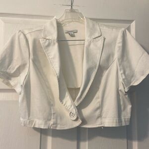 dress barn white short sleeve jacket